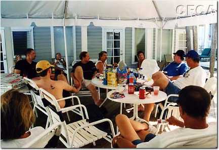 189.Hangin' out poolside, having pizza, chips, beer and sodas.jpg