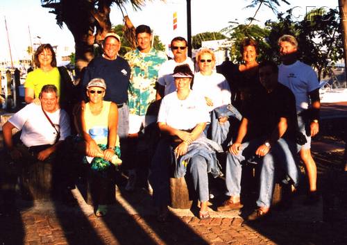 109.Monday night's sunset sail group (that's Gary in the shadows).JPG